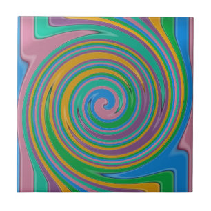 Rainbow rand swirl kakelplatta