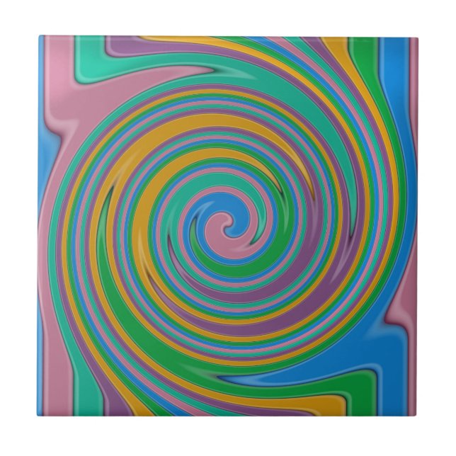 Rainbow rand swirl kakelplatta (Framsidan)