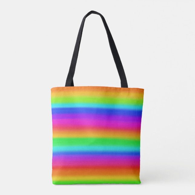 Rainbow Rand Tote Bag Tygkasse (Baksida)
