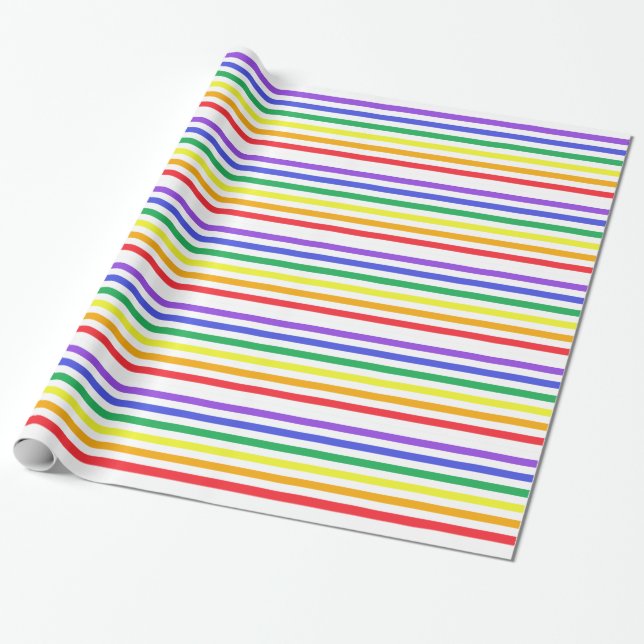 Rainbow Rand Wrapping Papper Presentpapper (Utrullad)