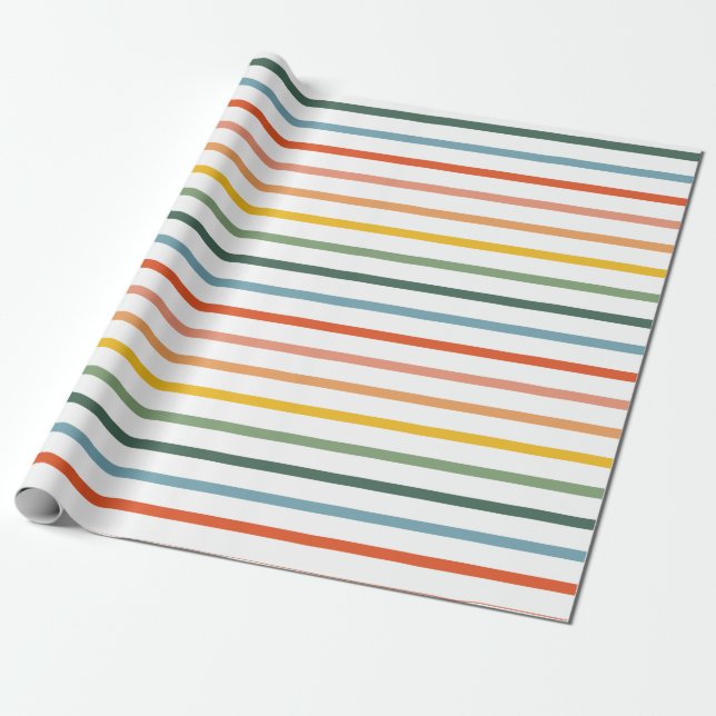 Rainbow Rand Wrapping Papper Presentpapper (Utrullad)