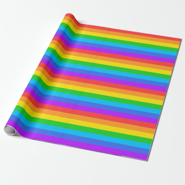 Rainbow Rand Wrapping Papper Presentpapper (Utrullad)