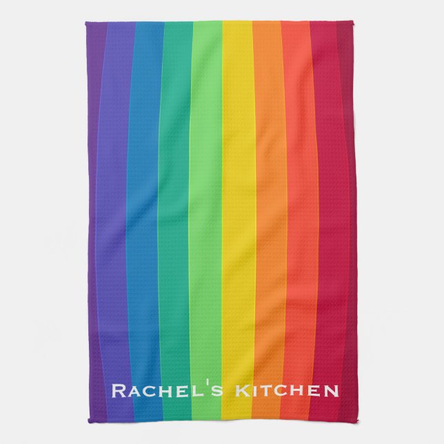 Rainbow Ränder Rand Towels Roligt Kitchen Towel Kökshandduk (Vertikal)