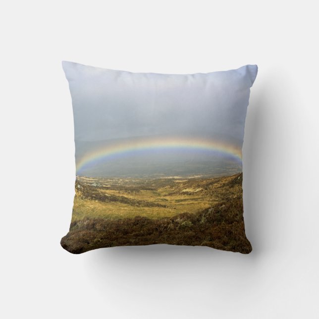 Rainbow Rannoch Moor Scotland Postcard Poster Phot Kudde (Framsida)