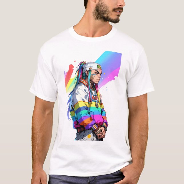 Rainbow Rapper Vibes T Shirt (Framsida)