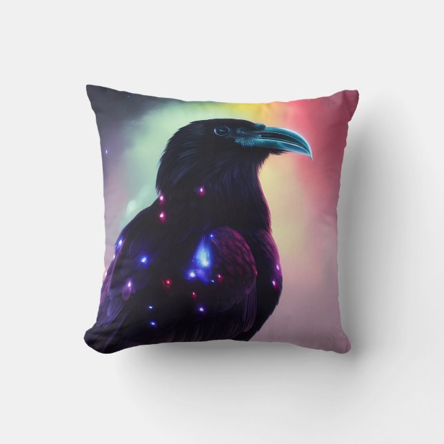 Rainbow Raven Kudde (Framsida)