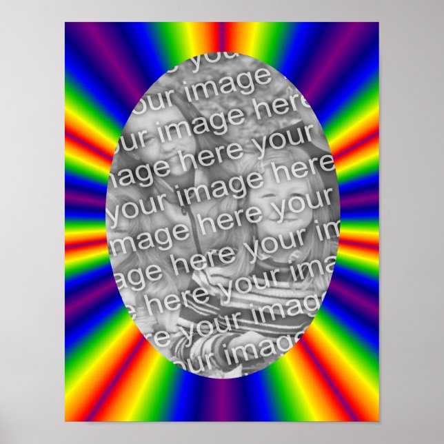 Rainbow Rays Ram Skapar ditt eget foto Poster (Framsidan)