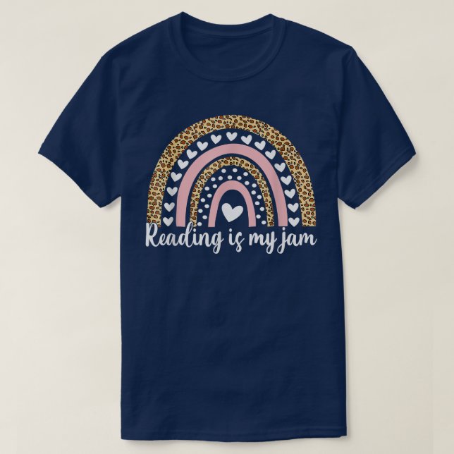 Rainbow Reading är min Sylt Read Teacher Funny Bok T Shirt (Design framsida)