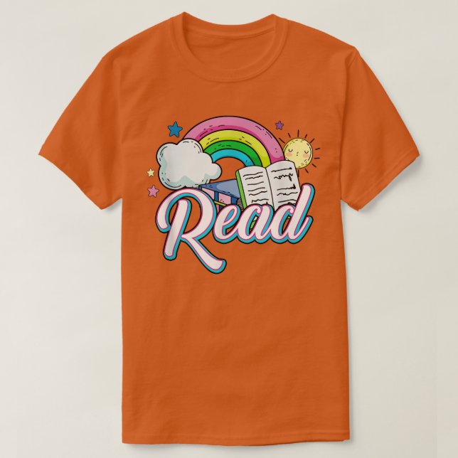 Rainbow Reading Lover Teacher Book Lover Bookworm  T Shirt (Design framsida)