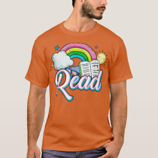 Rainbow Reading Lover Teacher Book Lover Bookworm  T Shirt