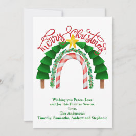 Rainbow Red Grönt Julgranar Polkagrisar Julkort