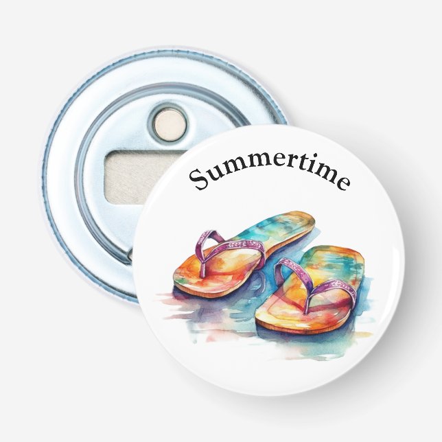 Rainbow Reef Flip Flops, anpassad Flasköppnare (Framsidan)