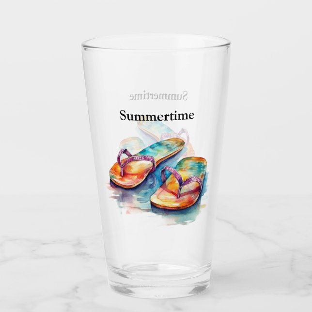 Rainbow Reef Flip Flops, anpassad Glaskopp (Framsida)
