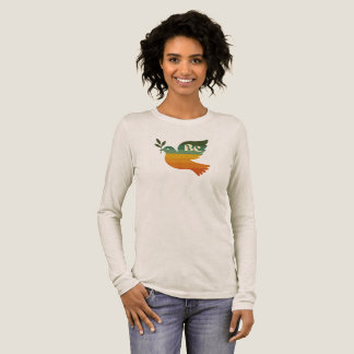 Rainbow Retro Be Peace Dove Long Sleeve Tshirt T Shirt
