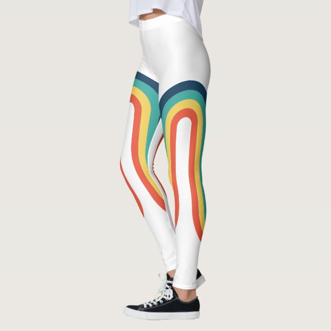 Rainbow Retro Rand Vintage Leggings (Vänster)