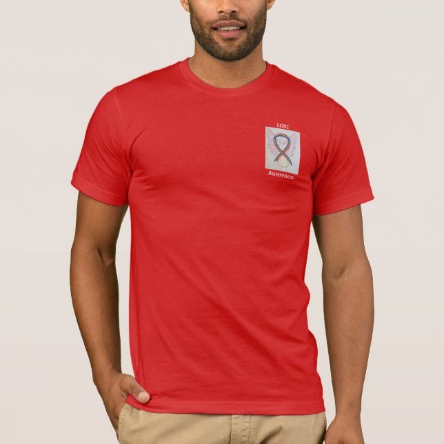 Rainbow Ribbon Angel Tee - HBT-medvetenhet (Framsida)