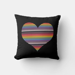 Rainbow Ribbon Cable Heart Dekorativ kudde