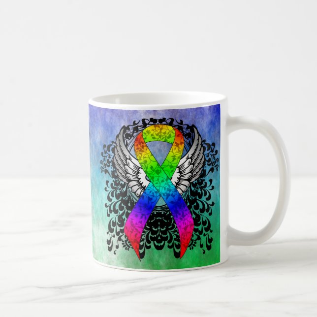 Rainbow Ribbon med Vingar Kaffemugg (Höger)