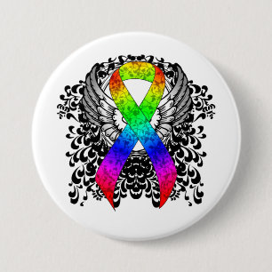 Rainbow Ribbon med Vingar-knapp Knapp