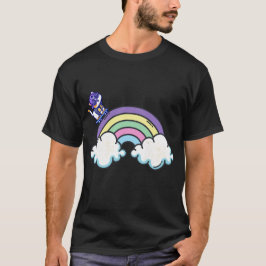 Rainbow Ride: The Skateboarding Cat T-shirt