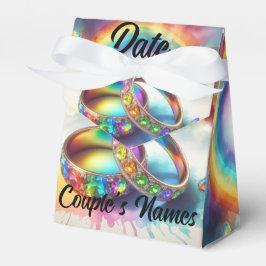 Rainbow Ringar Gay Lesbisk Wedding Favors Presentaskar