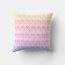 Rainbow Ripple Mönster Pastel Modern Kudde