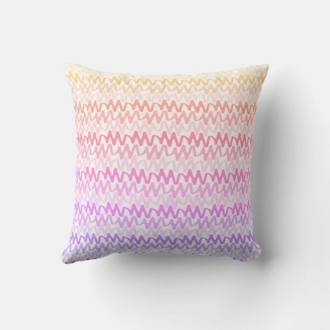 Rainbow Ripple Mönster Pastel Modern Kudde (Baksida)