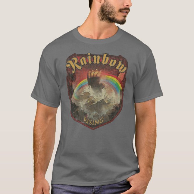Rainbow Rising 1976 flickpresent T Shirt (Framsida)