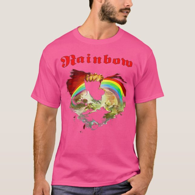 Rainbow Rising Ritchie Blackmore Rock T Shirt (Framsida)