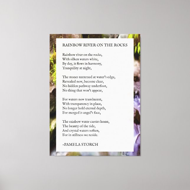 Rainbow River på Dikt Sten av Pamela Storch Canvastryck (Framsida)