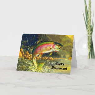 Rainbow River Trout Jumping Pension Card Kort