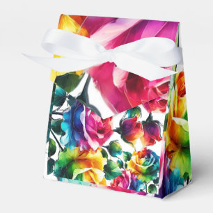 Rainbow Ro Black & White Vibrant Blommigt Bröllop Presentaskar