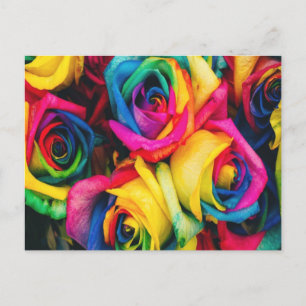 Rainbow Ro Bouquet Vykort
