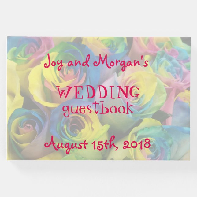 Rainbow Ro Bröllop Guestbook Gästböcker (Framsida)