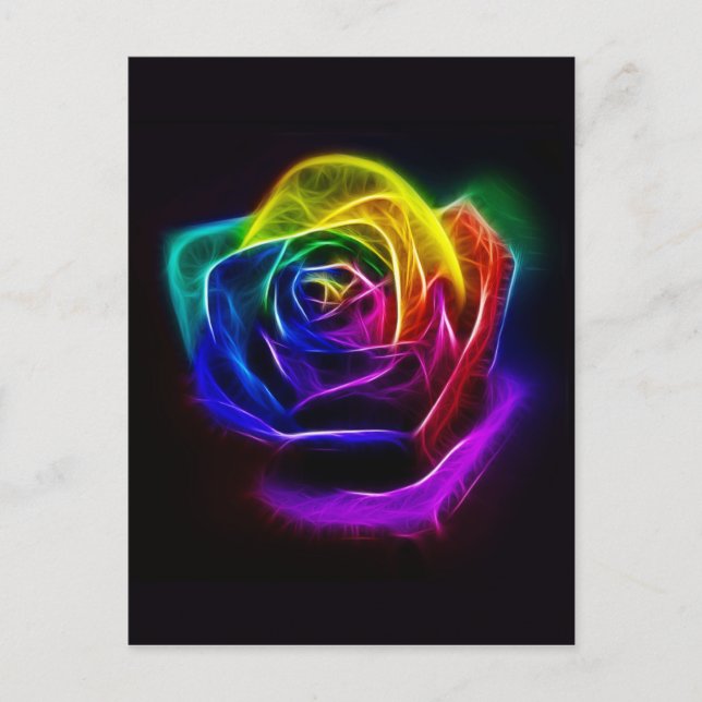 Rainbow Ro Fractal Vykort (Framsida)