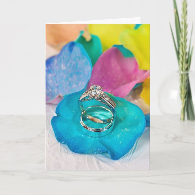 Rainbow ro petal och ringar kort (Framsida)