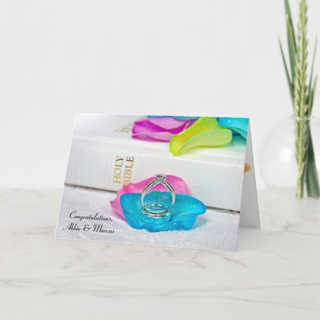 Rainbow ro petals och ringar med Bible Kort (Framsida)