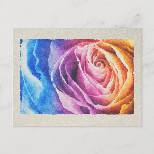 Rainbow Ro Watercolor Vykort (Framsida)