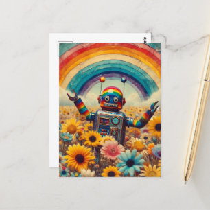 Rainbow Robot Vykort