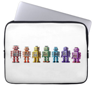 Rainbow Robots Laptop Fodral