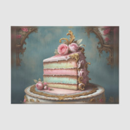 Rainbow Rococo Fransk Slice of Cake Decoupage