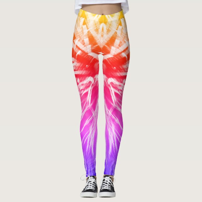 Rainbow Roligt Bright Fireworks Leggings (Framsida)