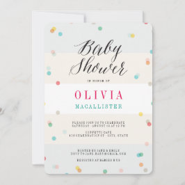 Rainbow Roligt Confetti Modern Chic Cute Baby Show Inbjudningar