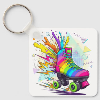 Rainbow roller skates  nyckelring
