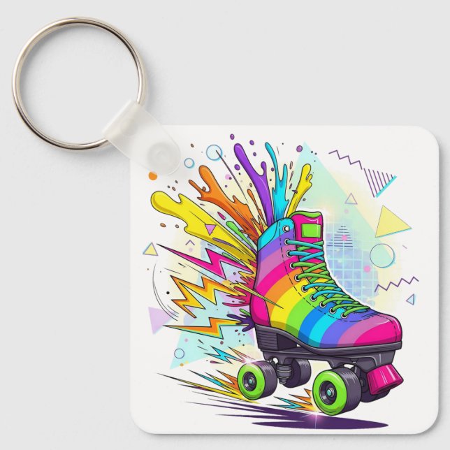 Rainbow roller skates  nyckelring (Framsida)