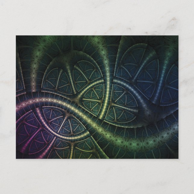 Rainbow Roots Fractal Vykort (Framsida)