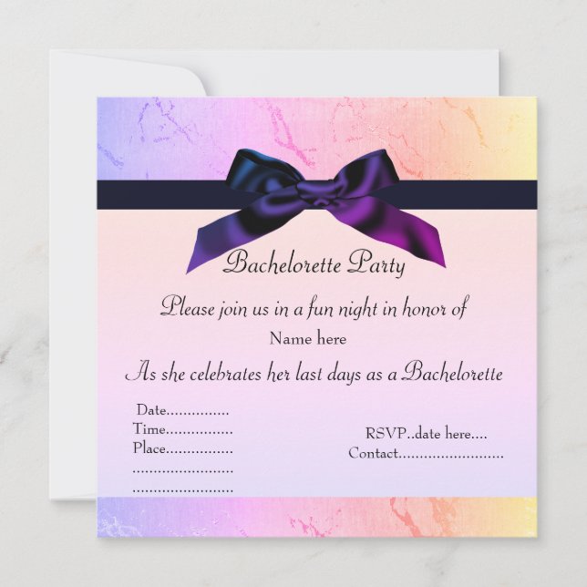 RAINBOW ROSA BACHELORETTE INVIKTION INBJUDNINGAR (Framsida)