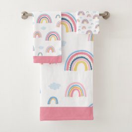 Rainbow Rosa Blue Gult Boho Roligt Girly Bathroom