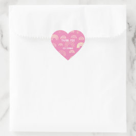 Rainbow Rosa Girly Girl Hjärtformat Klistermärke