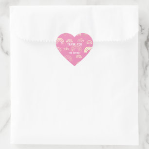 Rainbow Rosa Girly Girl Hjärtformat Klistermärke
